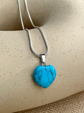 Blue Turquoise Heart Pendant