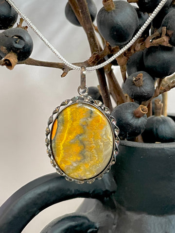 Bumblebee Jasper Oval Pendant