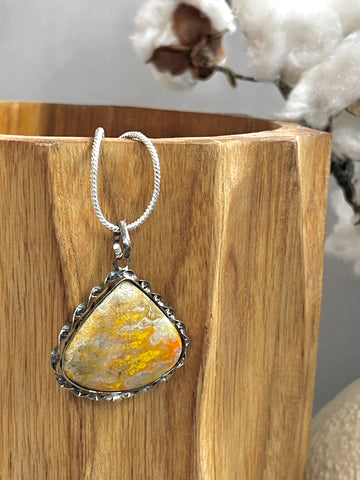 Bumblebee Jasper Pear Pendant