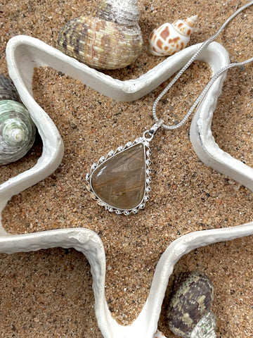 Copper Rutile Pear Pendant