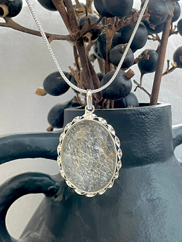 Golden Rutile Oval Pendant
