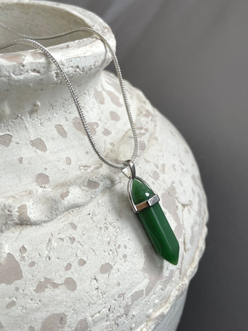 Green Jade Pencil Pendant