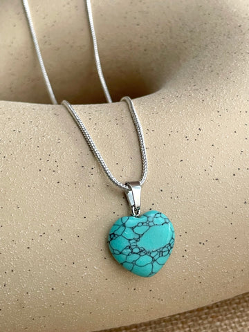 Green Turquoise Heart Pendant