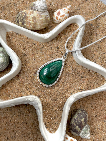 Malachite Pear Pendant