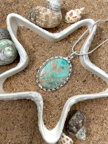 Peruvian Turquoise Oval Pendant