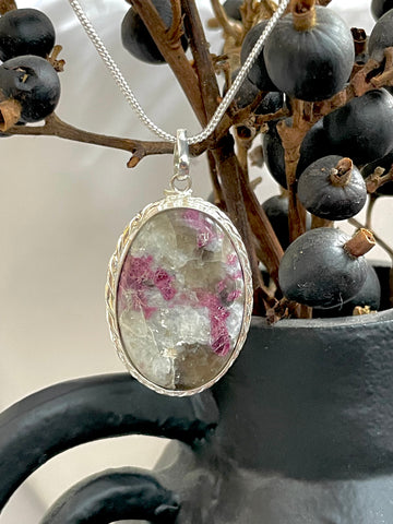 Pink Tourmaline Oval Pendant