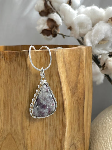 Pink Tourmaline Pear Pendant
