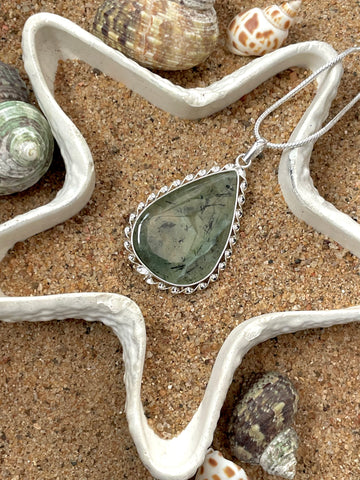 Prehnite Pear Pendant