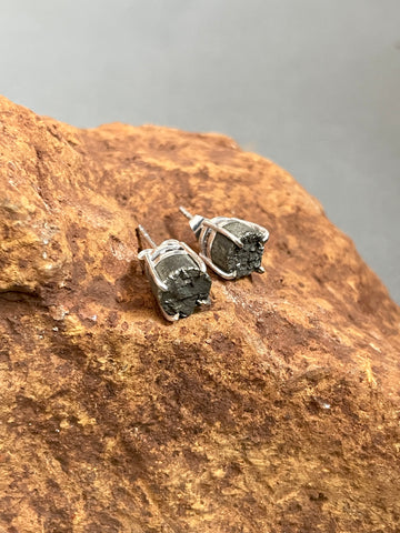 Raw Pyrite Stud Earrings