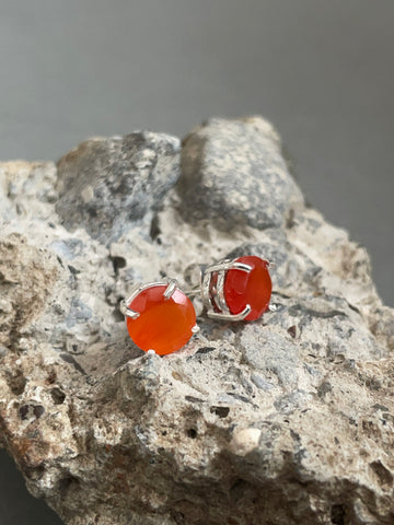 Red Carnelian Stud Earrings