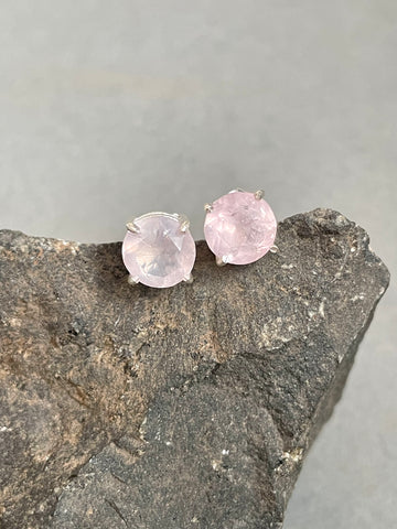 Rose Quartz Stud Earrings