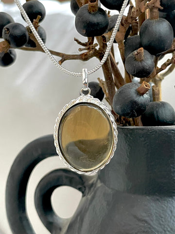 Smoky Quartz Oval Pendant