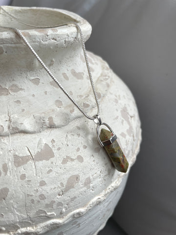 Unakite Pencil Pendant