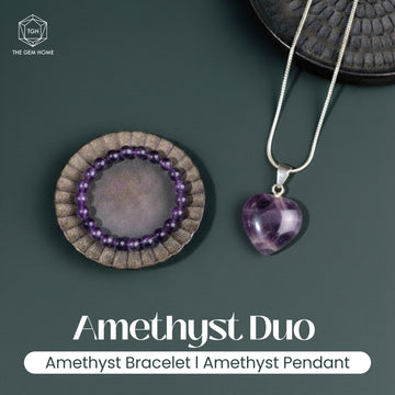 Calm Focus Duo - Amethyst Bracelet + Amethyst Pendant