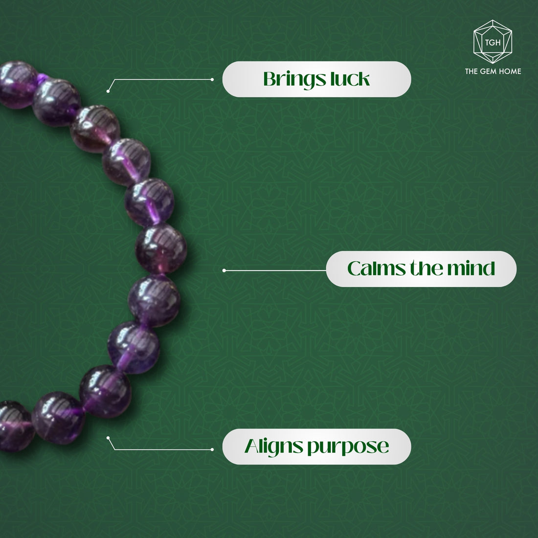 Calm Focus Duo - Amethyst Bracelet + Amethyst Pendant