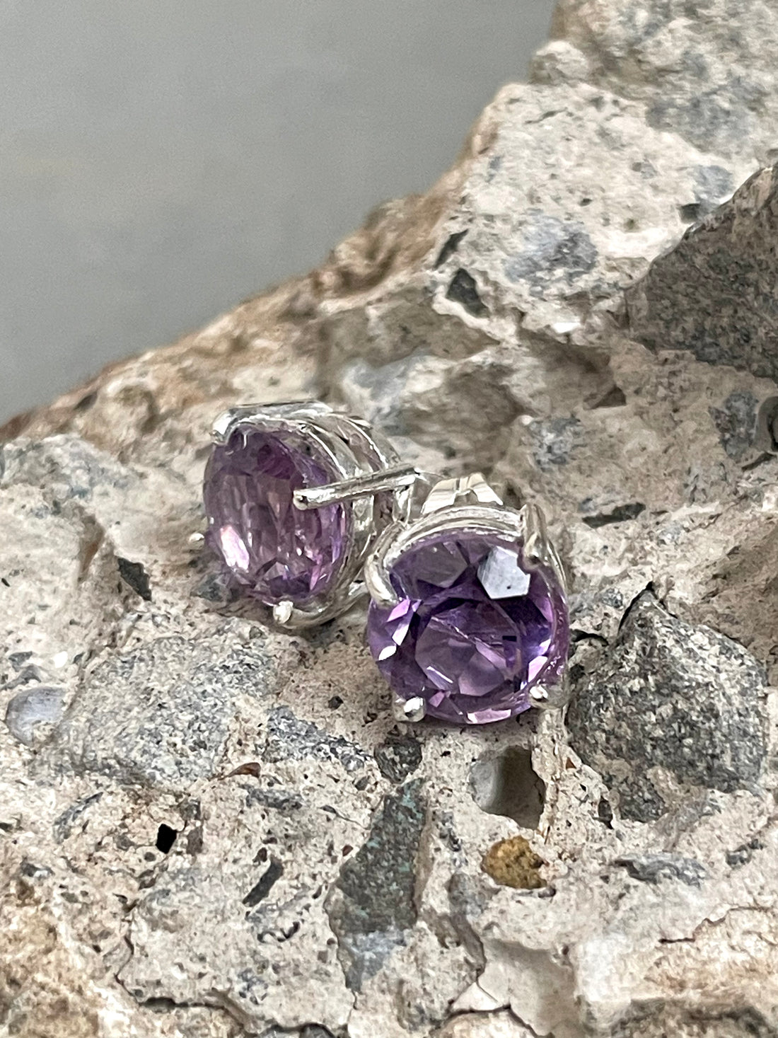 Amethyst Stud Earrings