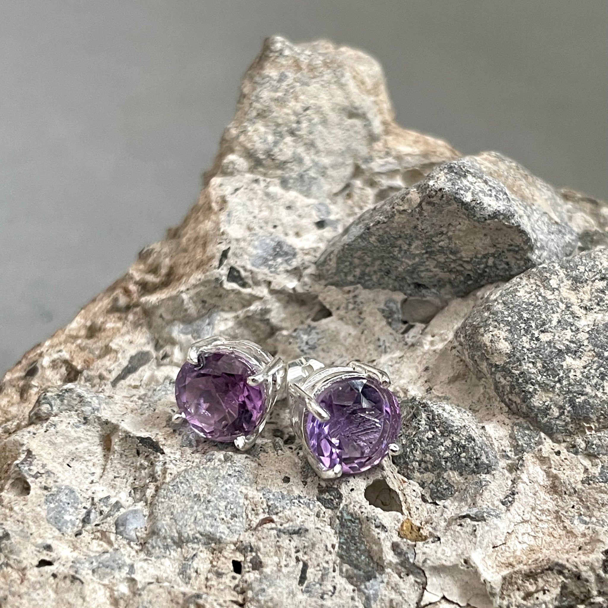 Amethyst Stud Earrings