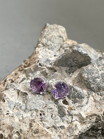 Amethyst Stud Earrings
