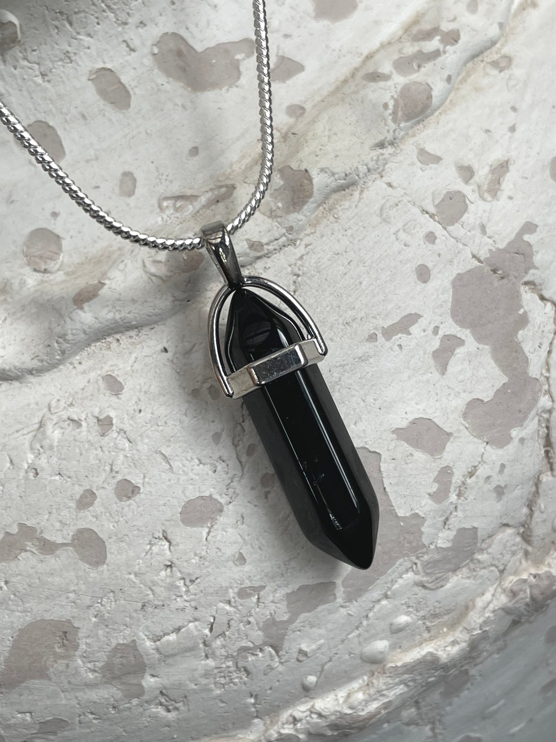 Black Agate Pencil Pendant