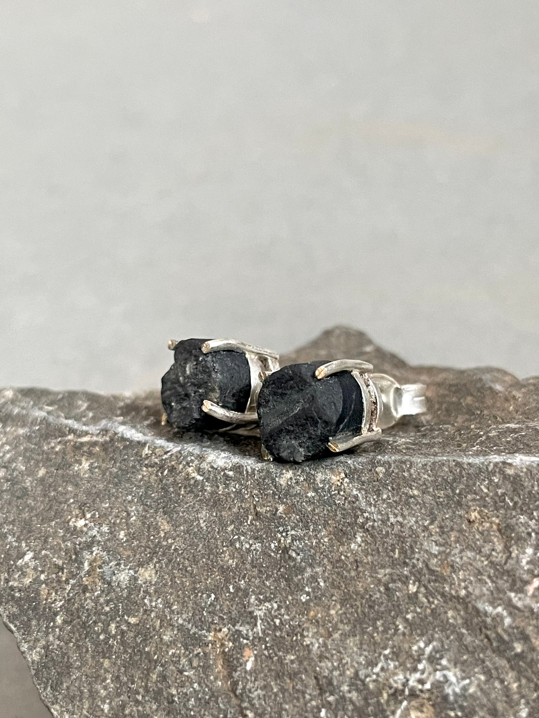 Black Tourmaline Stud Earrings