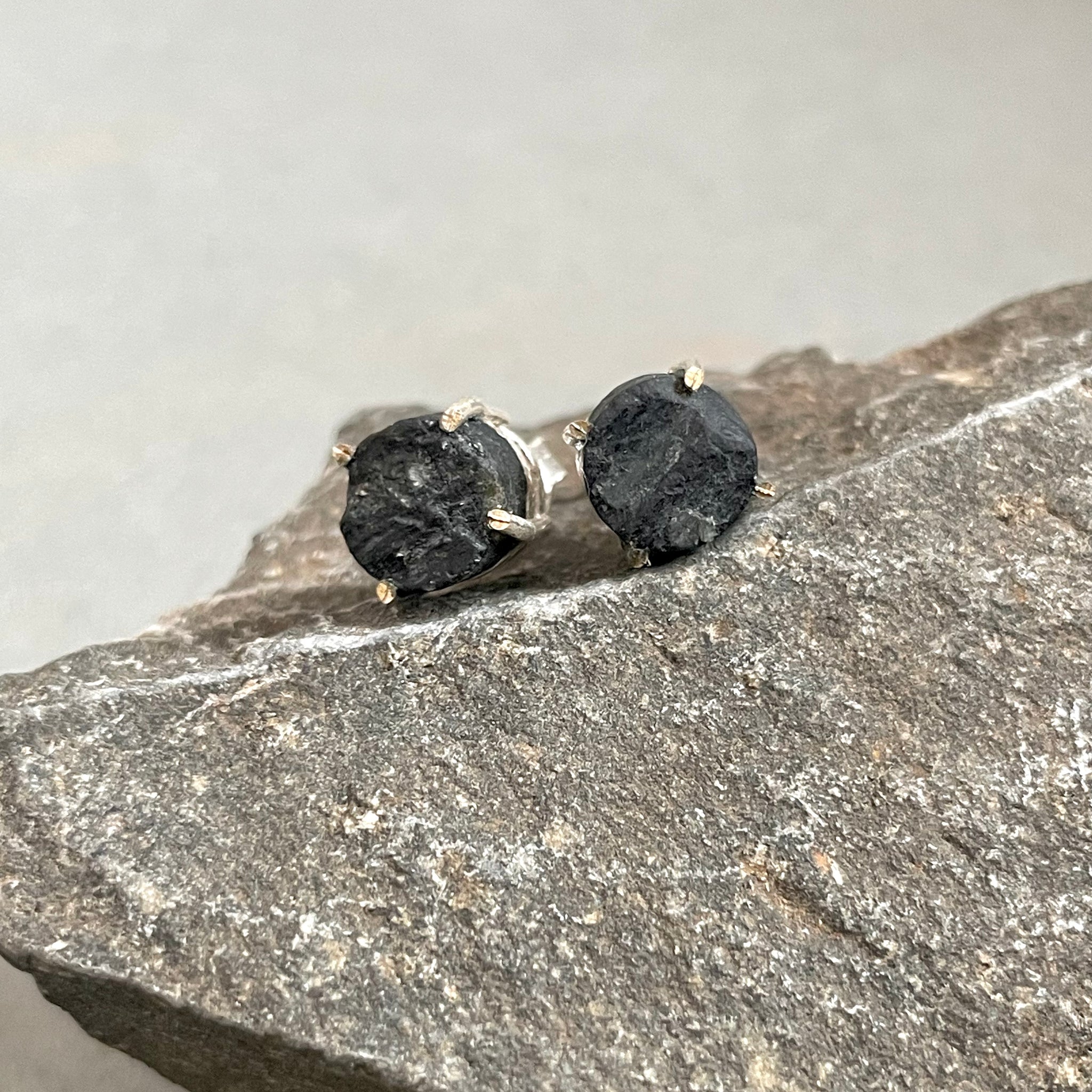 Black Tourmaline Stud Earrings
