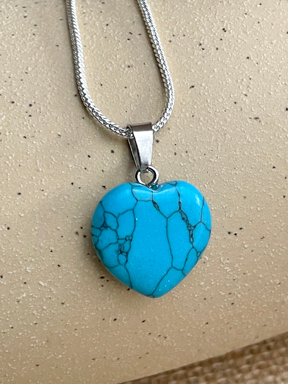 Blue Turquoise Heart Pendant