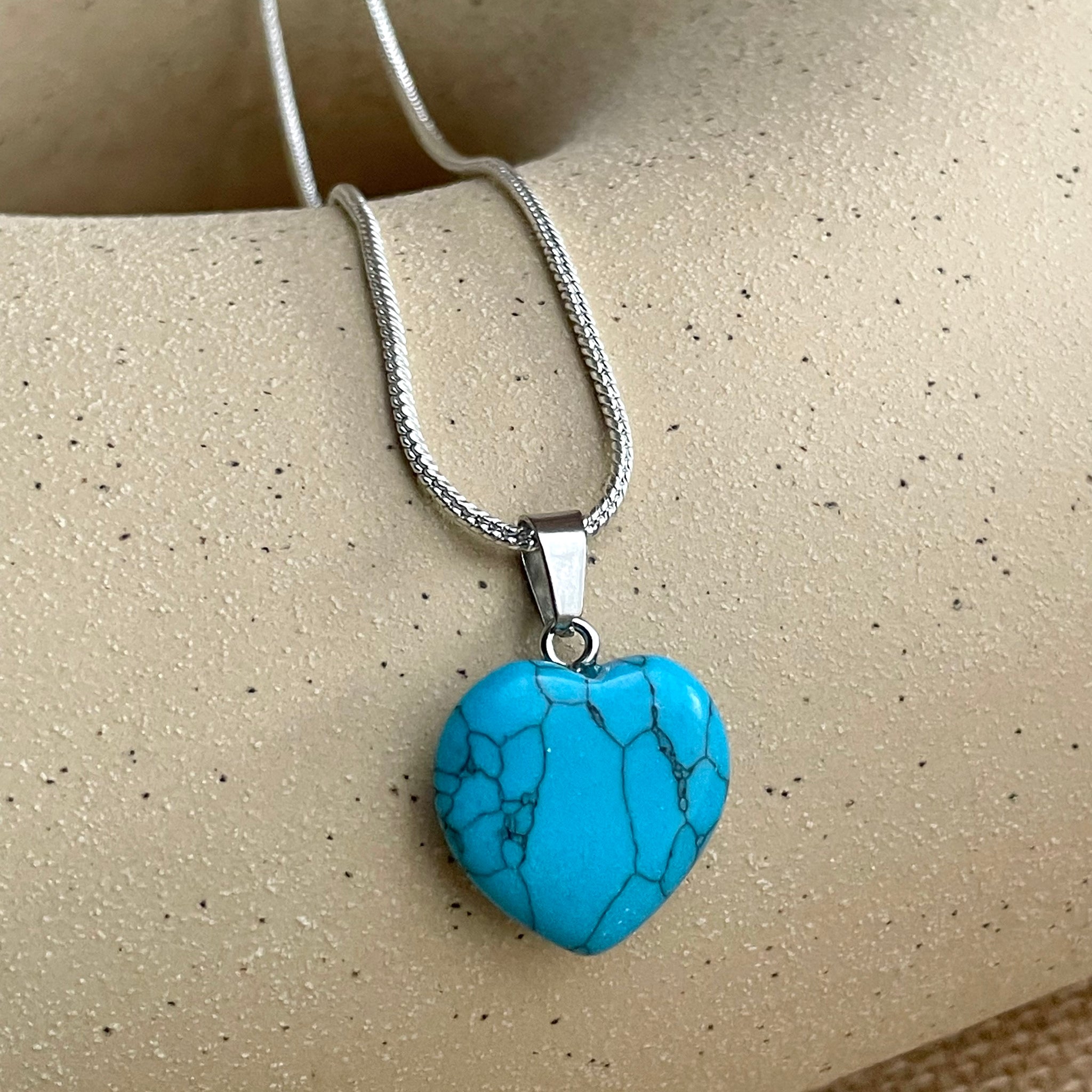 Blue Turquoise Heart Pendant