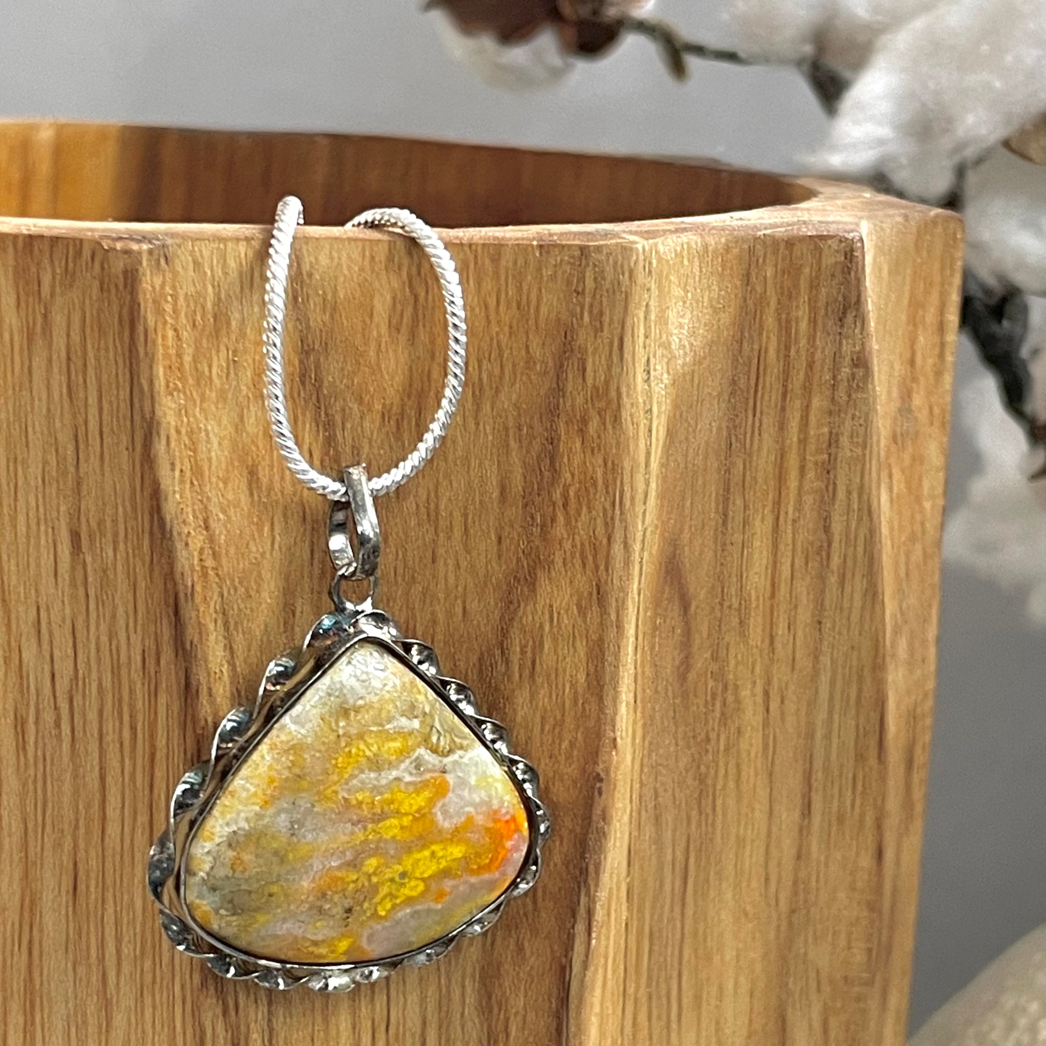 Bumblebee Jasper Pear Pendant