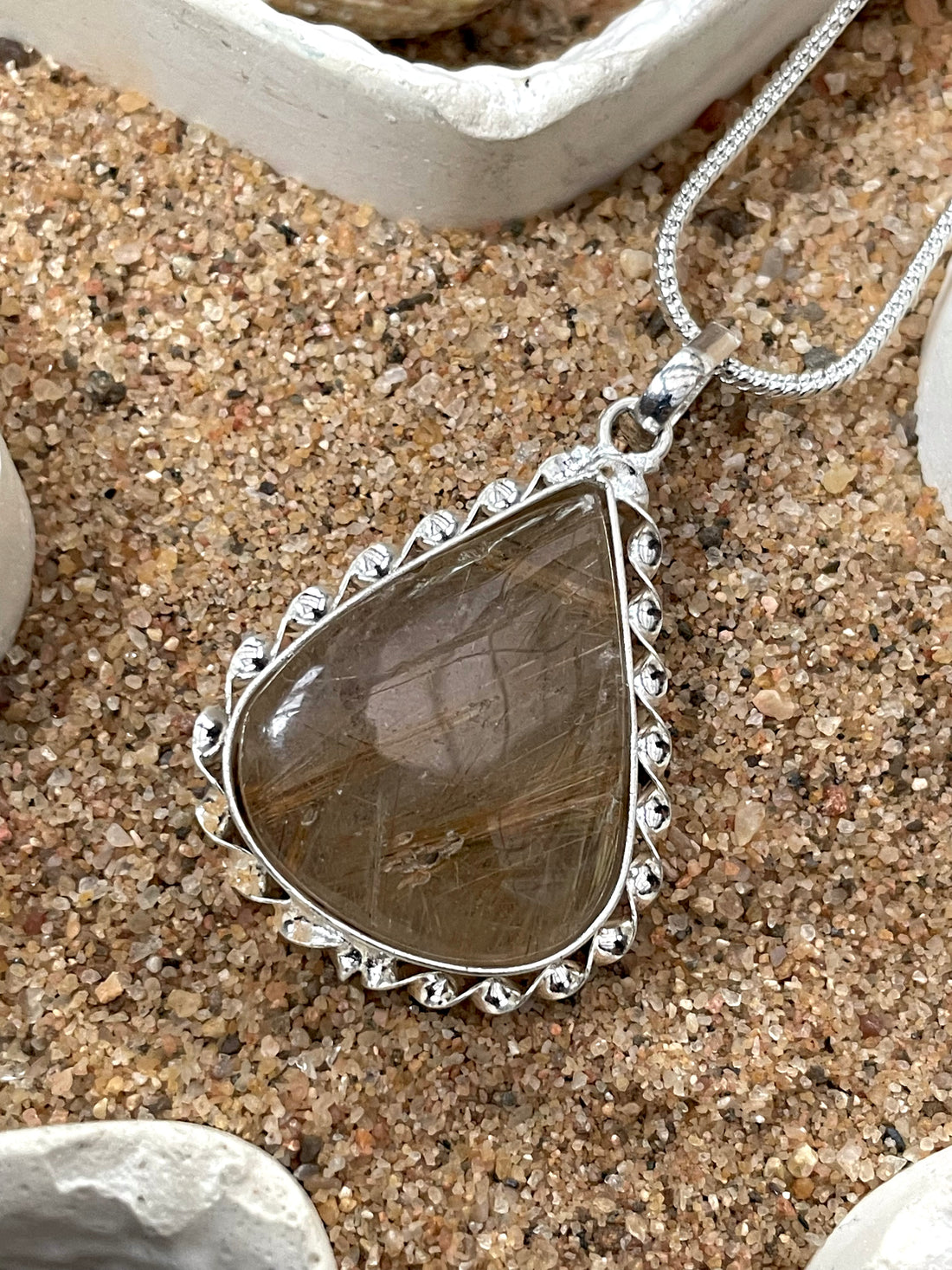 Copper Rutile Pear Pendant