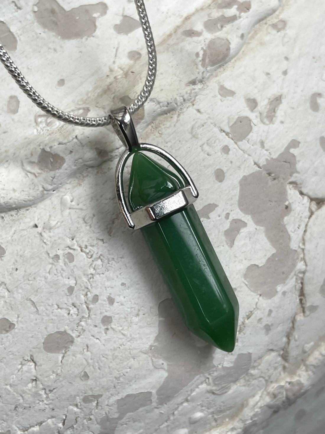 Green Jade Pencil Pendant