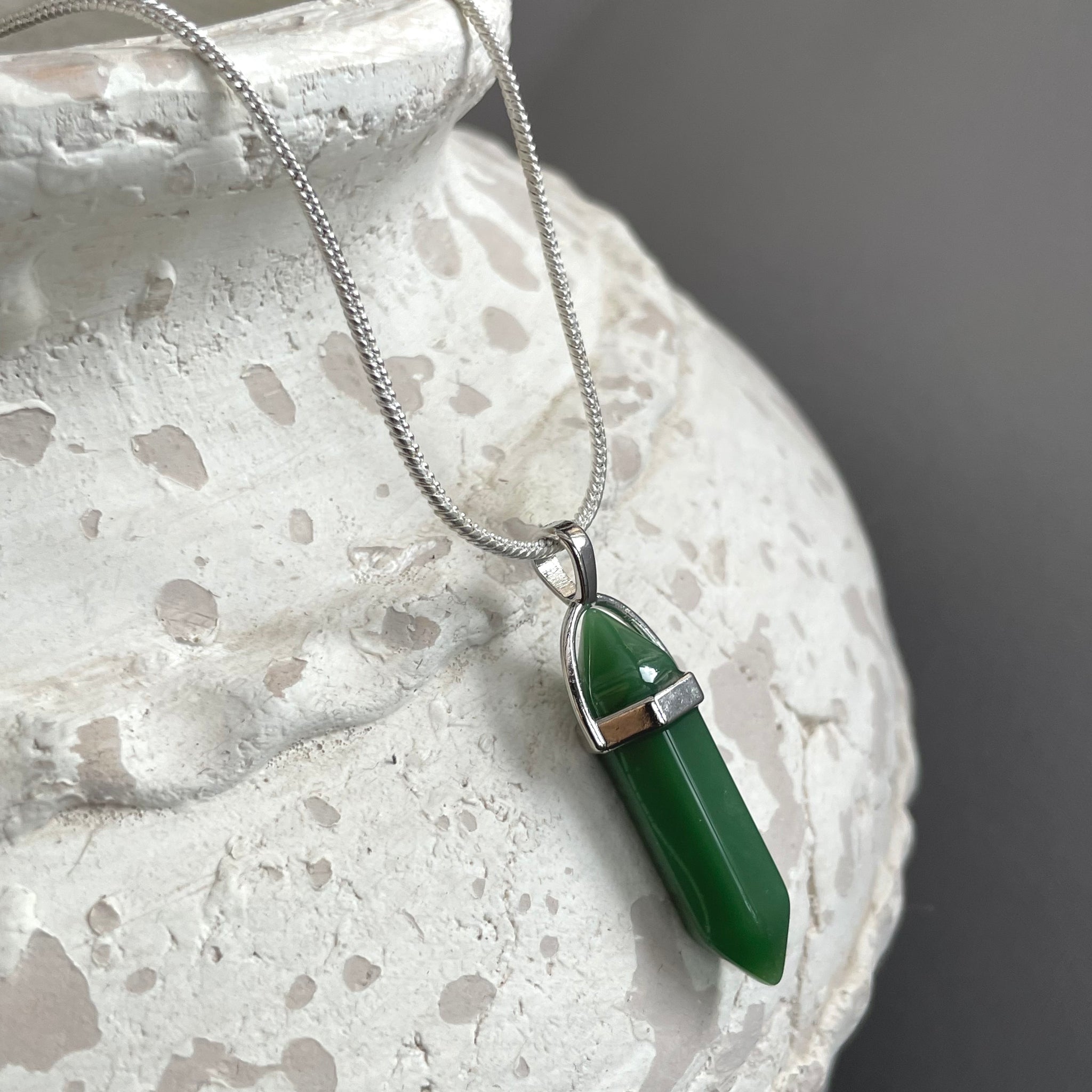 Green Jade Pencil Pendant
