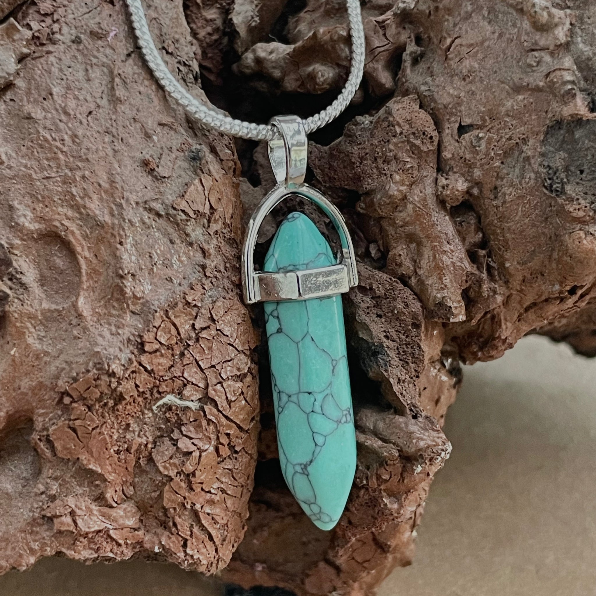 Green Turquoise Pencil Pendant