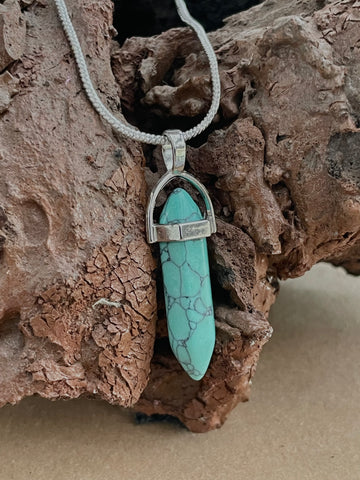Green Turquoise Pencil Pendant