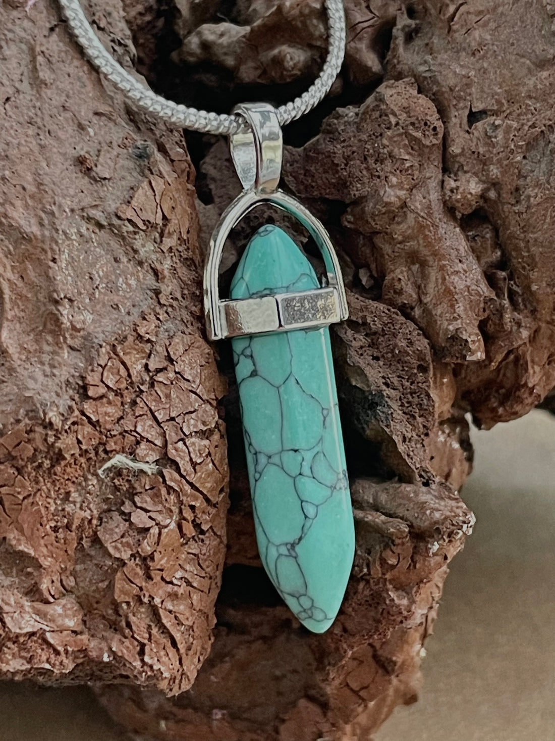 Green Turquoise Pencil Pendant
