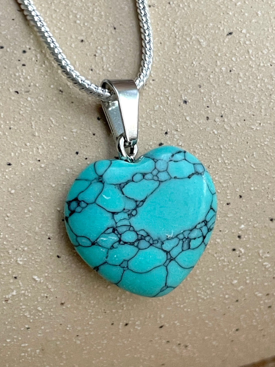 Green Turquoise Heart Pendant