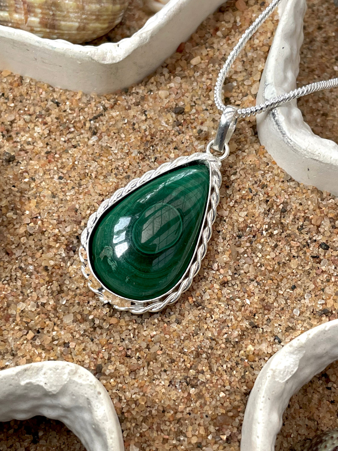 Malachite Pear Pendant
