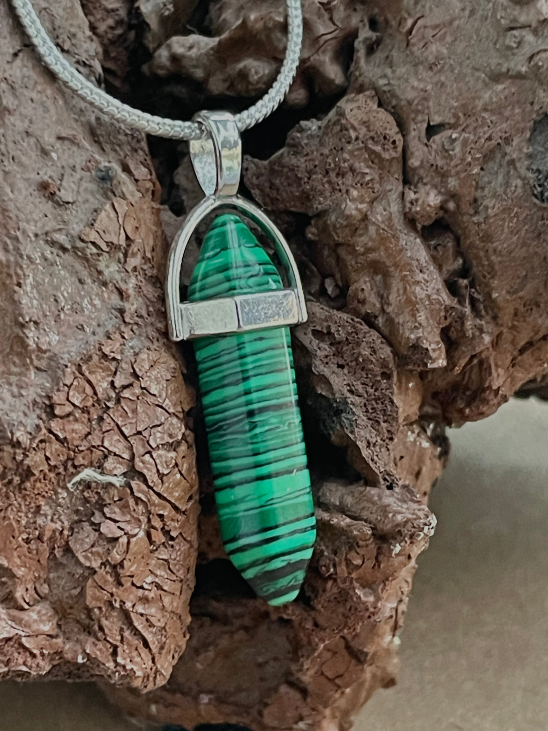 Malachite Pencil Pendant