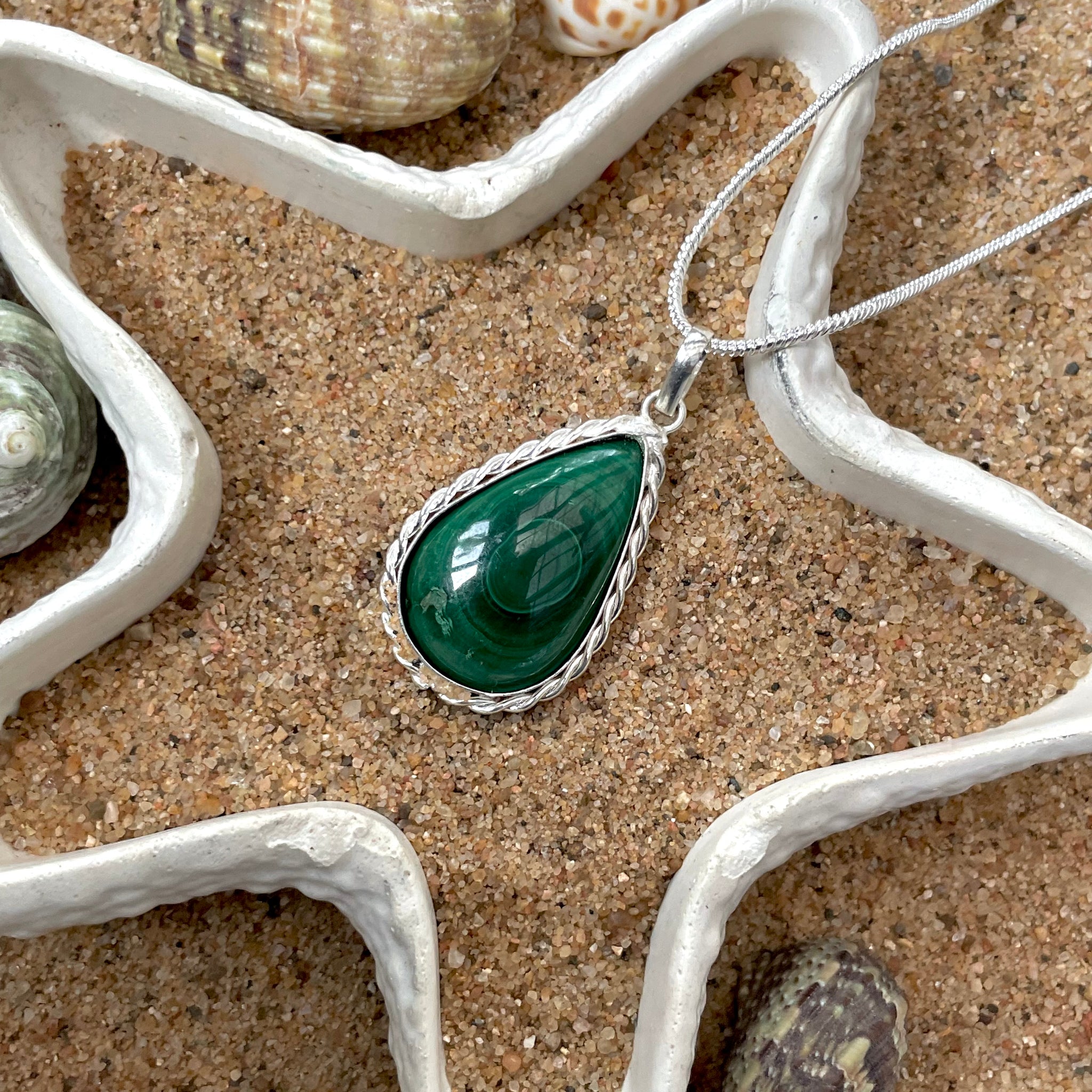 Malachite Pear Pendant