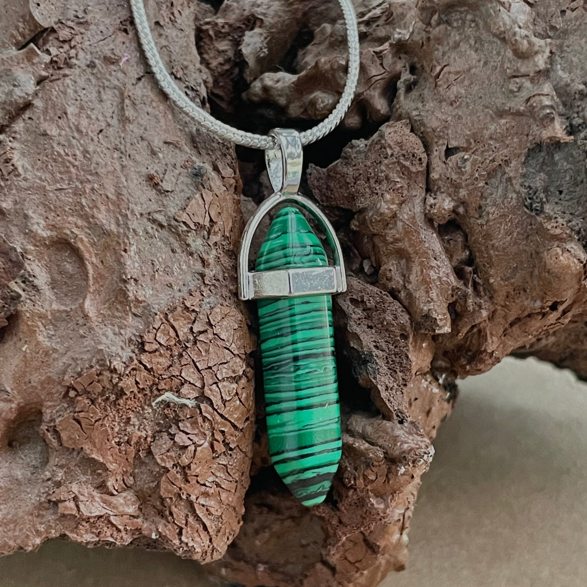 Malachite Pencil Pendant