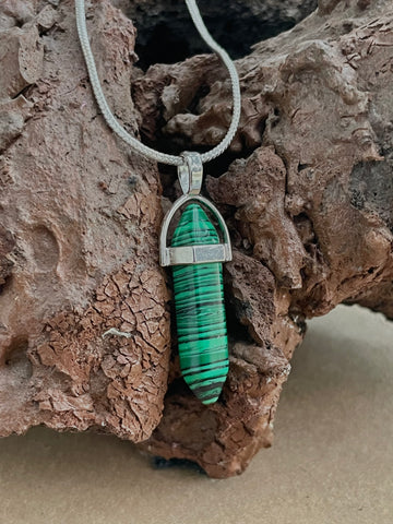 Malachite Pencil Pendant
