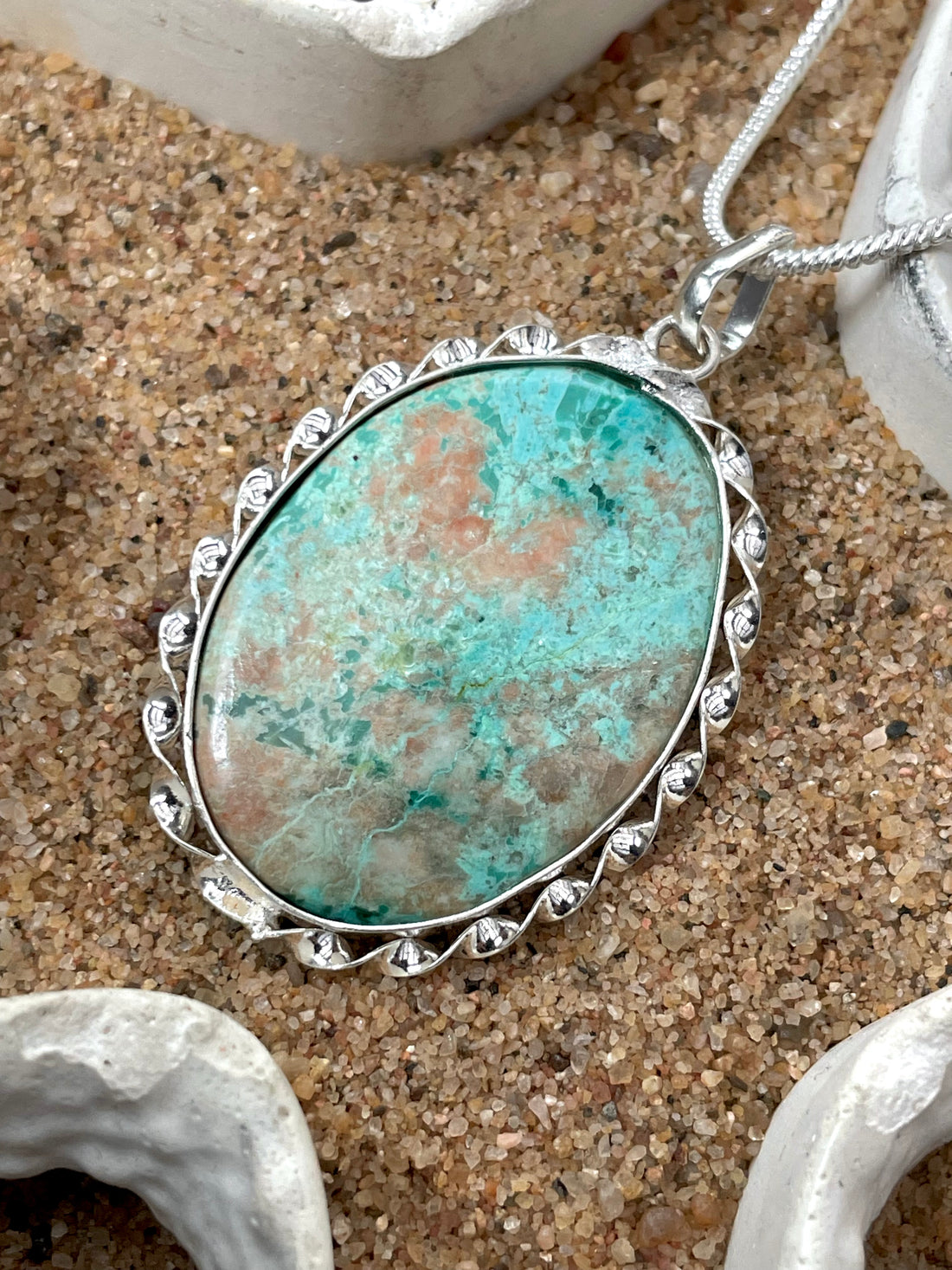Peruvian Turquoise Oval Pendant