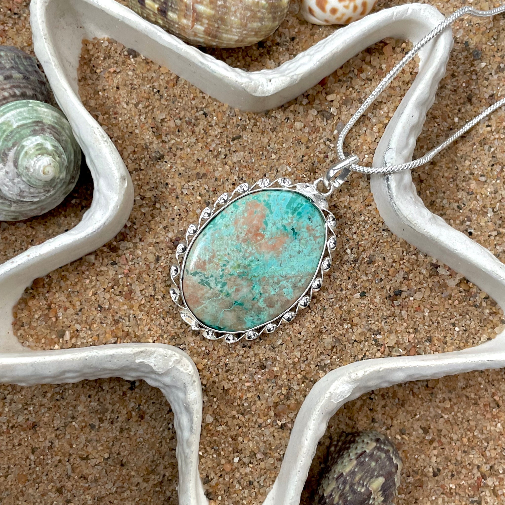 Peruvian Turquoise Oval Pendant