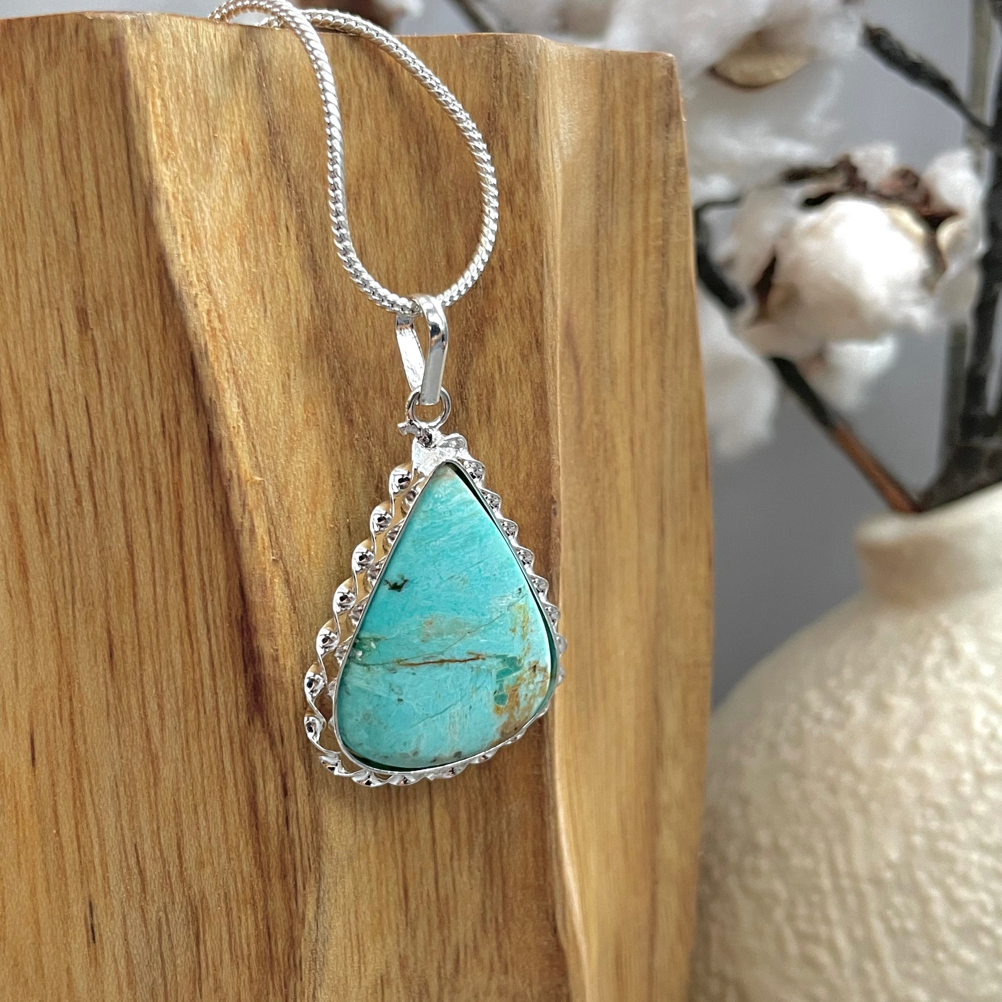 Peruvian Turquoise Pear Pendant