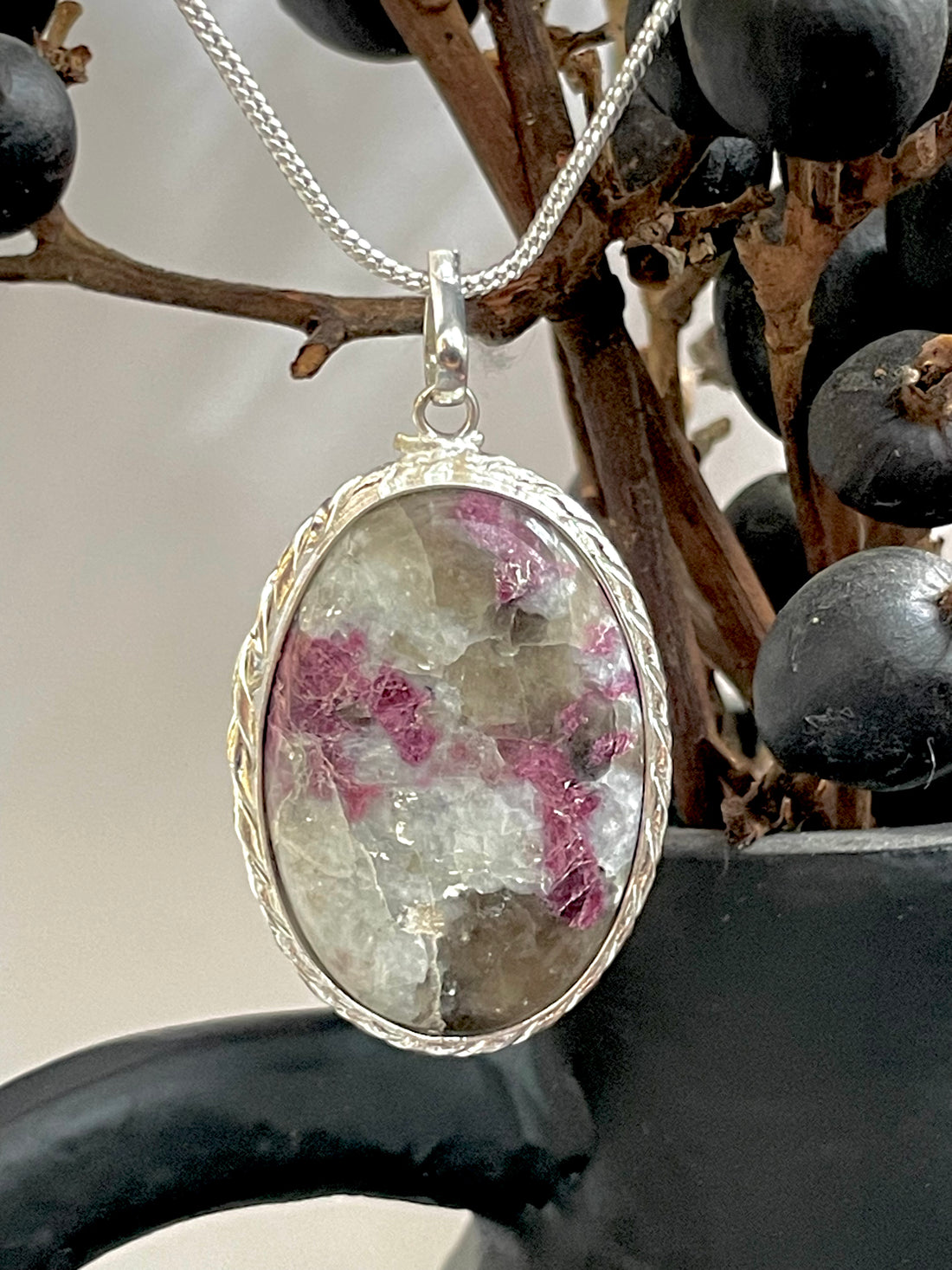 Pink Tourmaline Oval Pendant