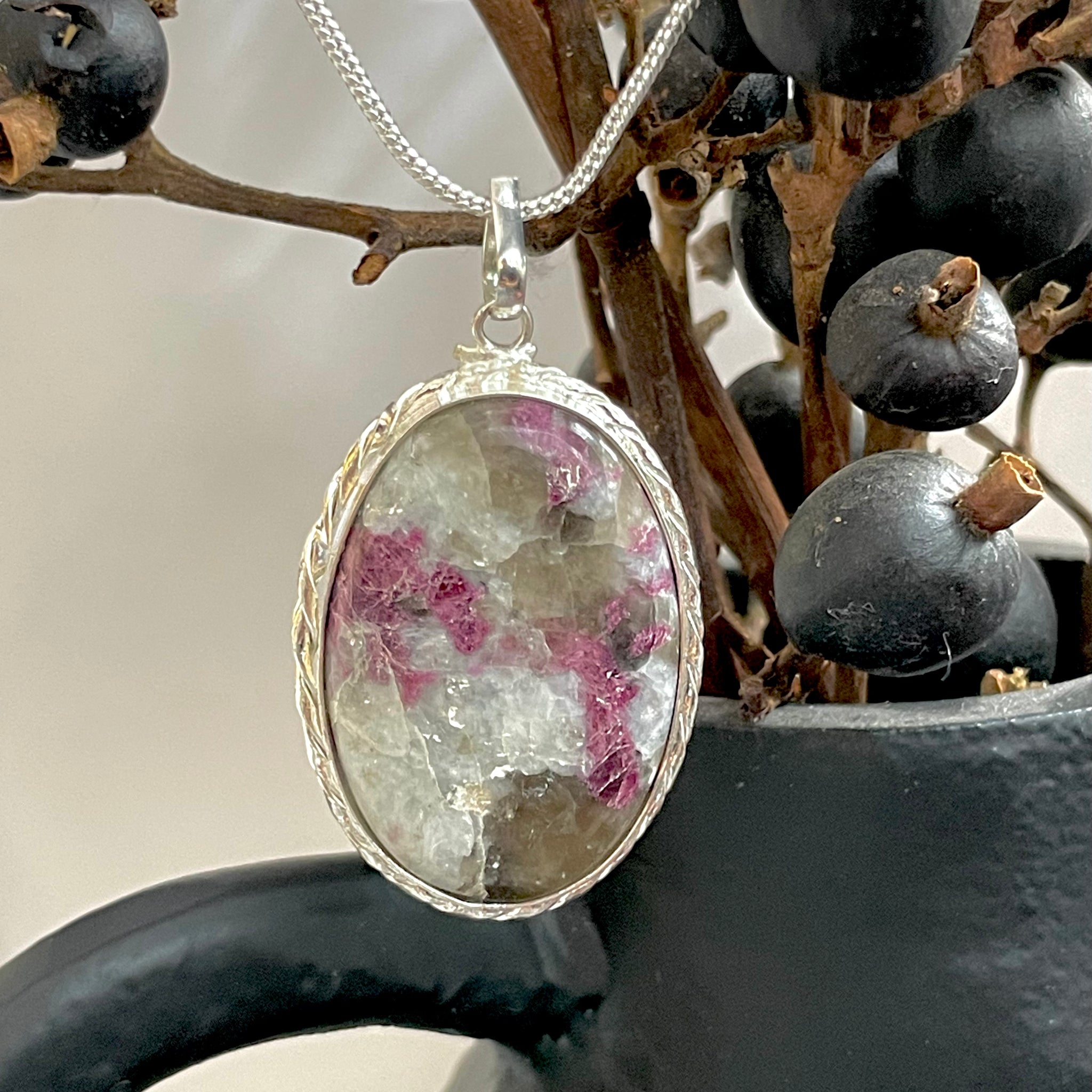 Pink Tourmaline Oval Pendant