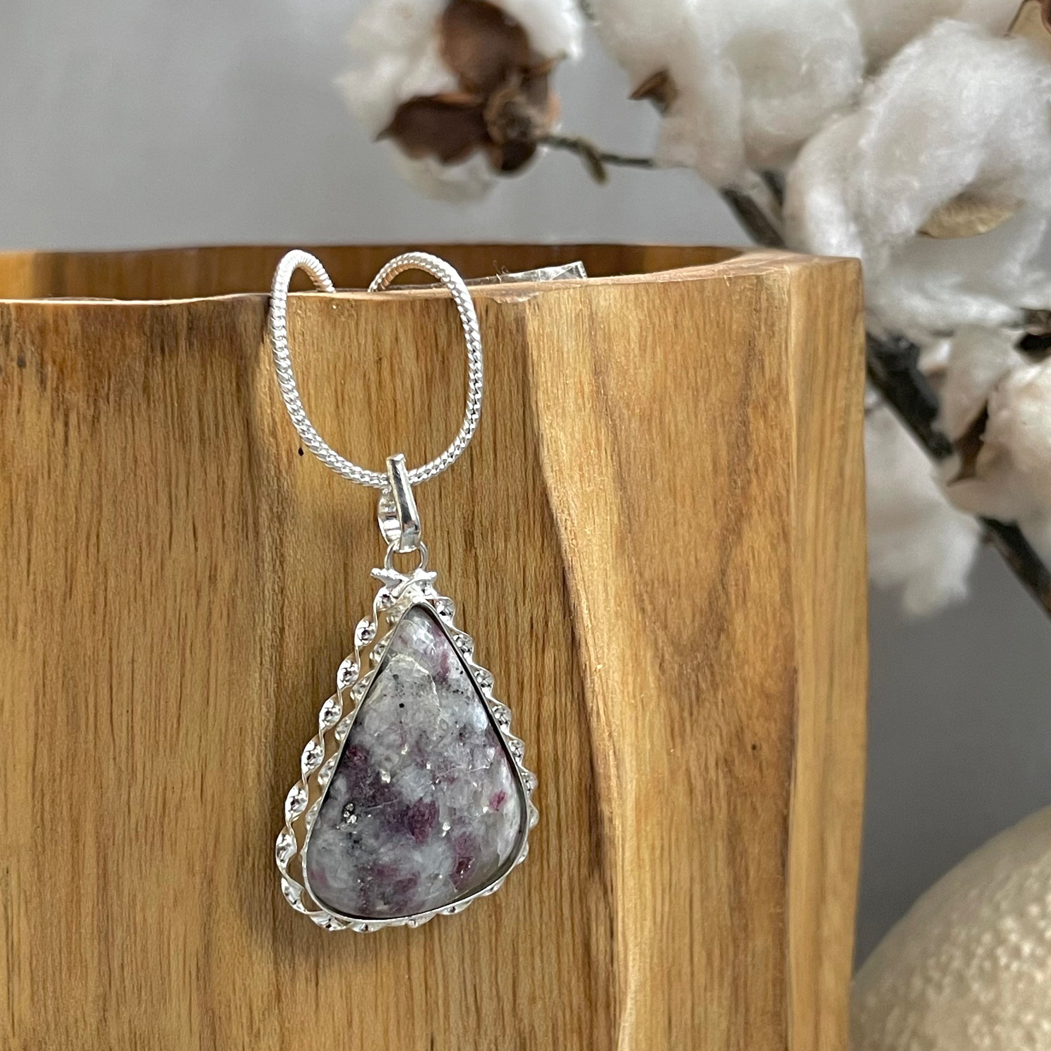 Pink Tourmaline Pear Pendant