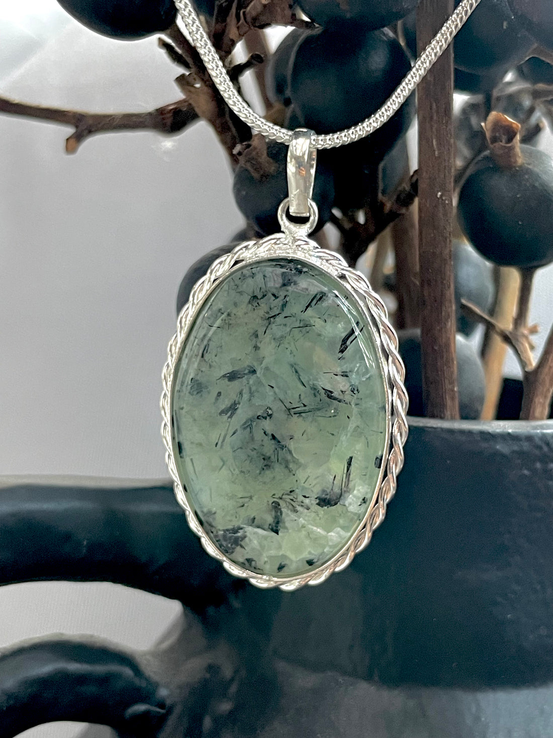 Prehnite Oval Pendant