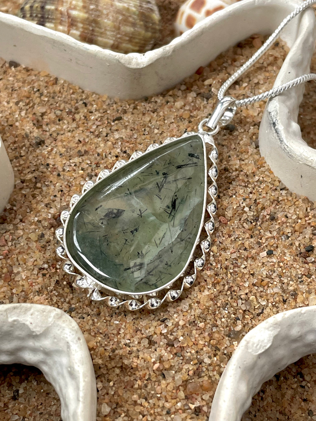 Prehnite Pear Pendant