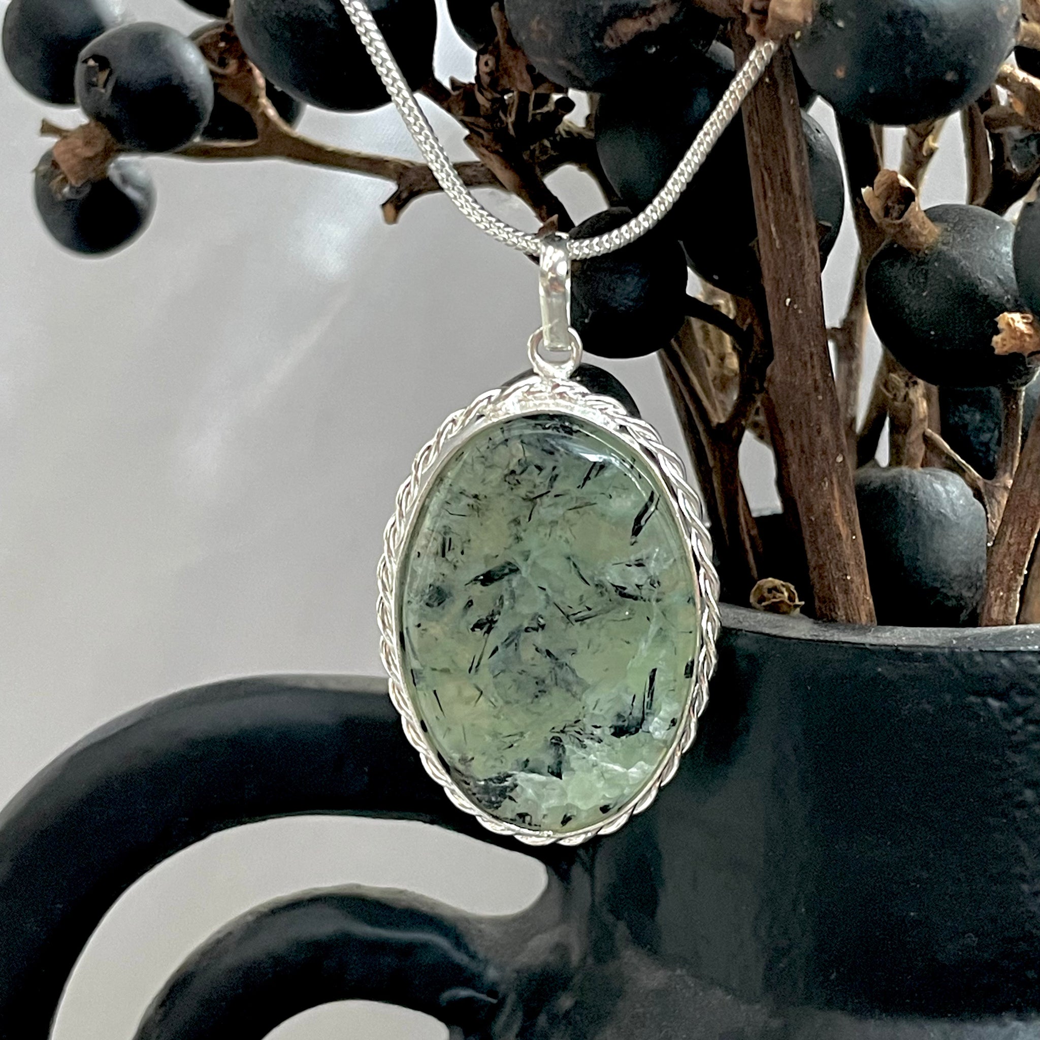 Prehnite Oval Pendant