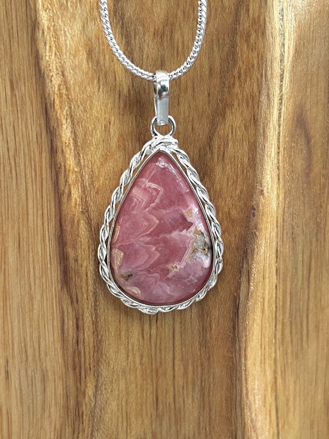 Rhodochrosite Pear Pendant